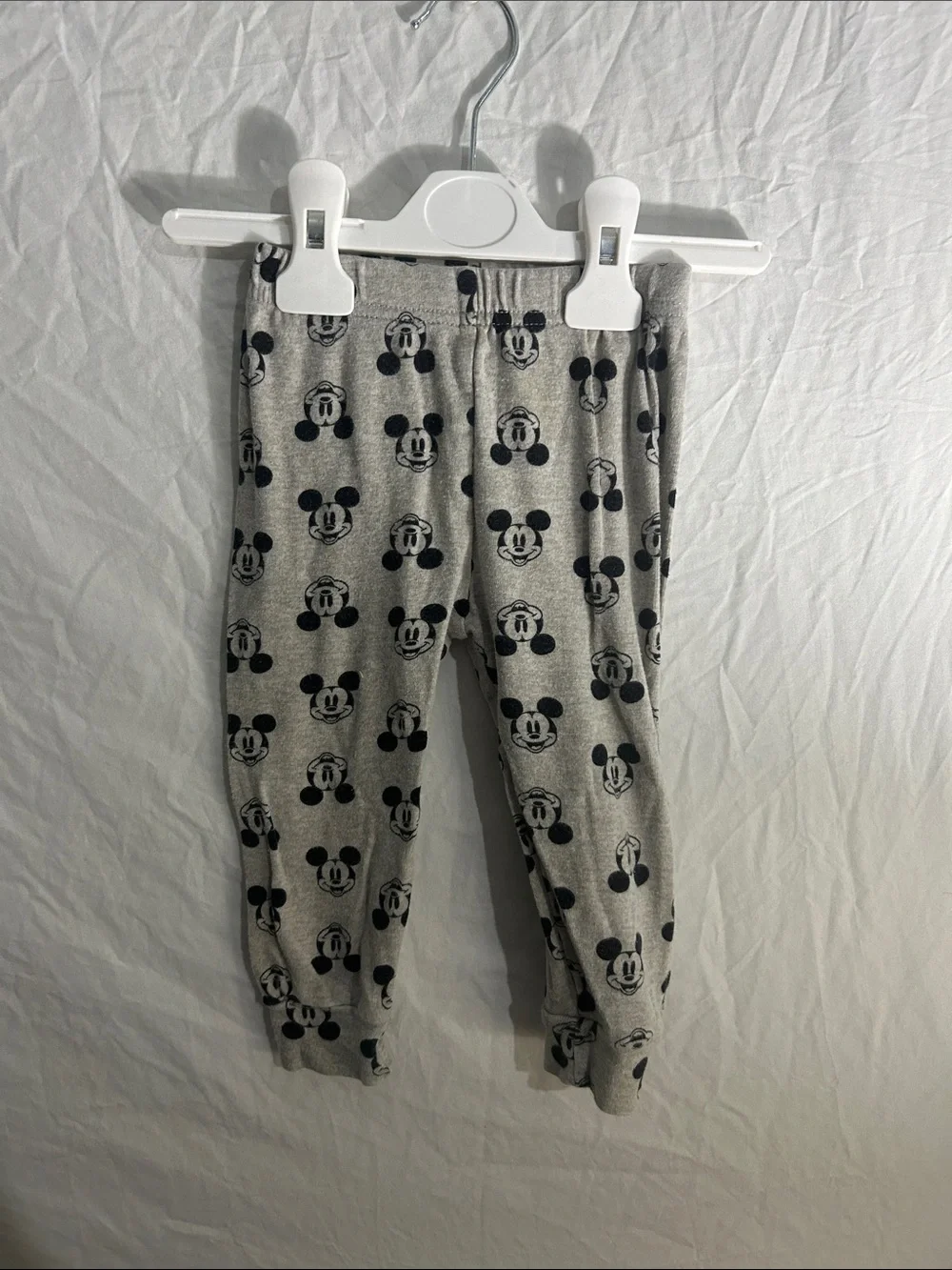 Disney Grey Mickey Mouse Print Pajama Bottoms 24 MO